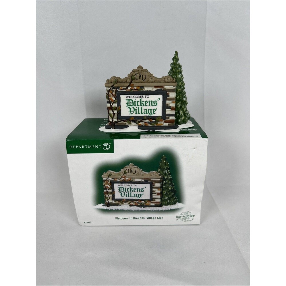 Christmas Department 56 Welcome To Dickens Village 6” Welcome Sign #799951 2007